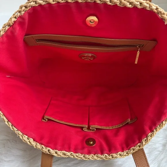 Tory Burch Wicker Straw Raffia Crochet Tote Bag - Picture 7 of 7